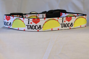 I Love Tacos Dog Collar