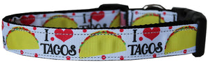 I Love Tacos Dog Collar